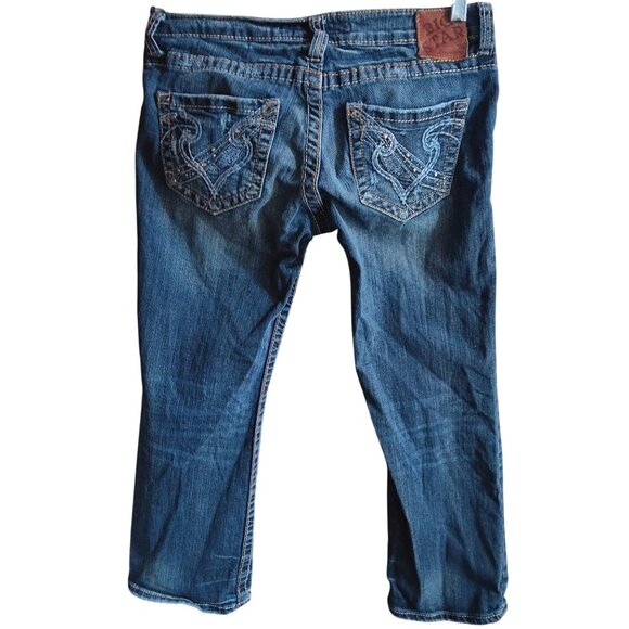 Big Star Sweet Low Rise Womens Blue Denim Jeans Size 28 Embroidered Back Pockets - Picture 2 of 5